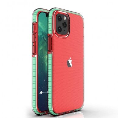 Dėklas Spring Case TPU iPhone 13 mini Žaliais kraštais