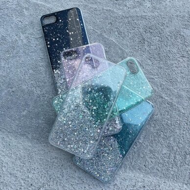 Dėklas Star Glitter Shining iPhone 13 Pro Juodas 2