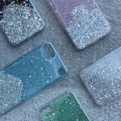 Dėklas Star Glitter Shining iPhone 13 Pro Juodas 7