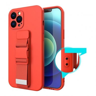 Dėklas su dirželiu Rope case gel TPU iPhone 12 Geltonas 6