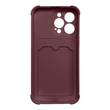 Dėklas su kišenėle kortelėms Card Armor Case Samsung Galaxy A22 4G Bordo 1