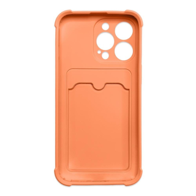 Dėklas su kišenėle kortelėms Card Armor Case Samsung Galaxy A22 4G Oranžinis 1