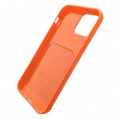 Dėklas su kišenėle kortelėms Card Case iPhone 12 Pro Max koralinis 4