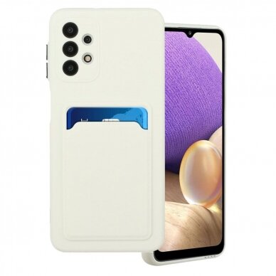 Samsung Galaxy A72 Dėklas su kišenėle kortelėms Card Case 4G Baltas 1