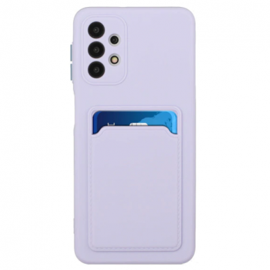 Samsung Galaxy A72 Dėklas su kišenėle kortelėms Card Case 4G Violetinis