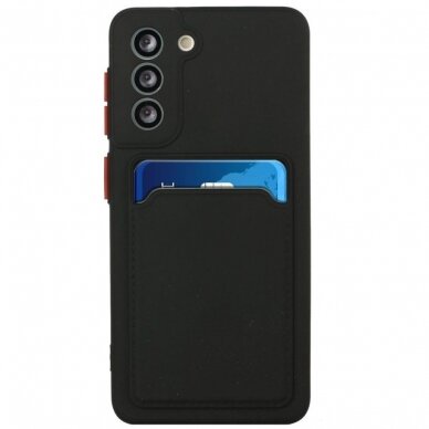 Dėklas su kišenėle kortelėms Card Case Samsung Galaxy S21+ 5G (S21 Plus 5G) Juodas