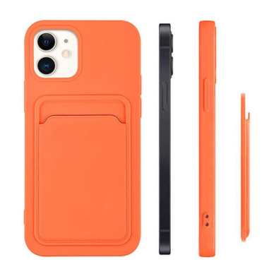 Dėklas su kišenėle kortelėms Card Case silicone wallet iPhone 11 Pro Max Raudonas 4