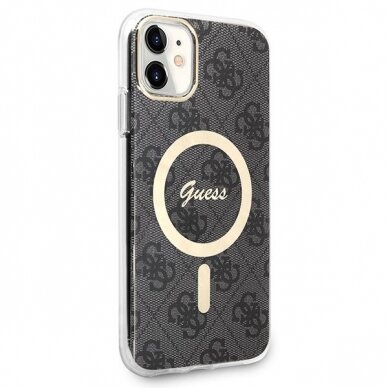 Iphone 11 Dėklas su pakrovėju Set Guess 4G Print MagSafe GUBPN61H4EACSK Juodas 3