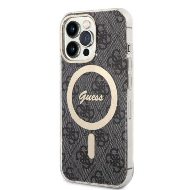 Dėklas su pakrovėju Set Guess 4G Print MagSafe GUBPP13LH4EACSK iPhone 13 Pro Juodas 1