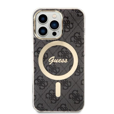 Dėklas su pakrovėju Set Guess 4G Print MagSafe GUBPP13LH4EACSK iPhone 13 Pro Juodas 2