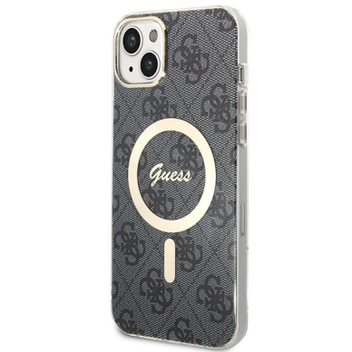 Dėklas su pakrovėju Set Guess 4G Print MagSafe GUBPP14MH4EACSK iPhone 14 Plus Juodas 1