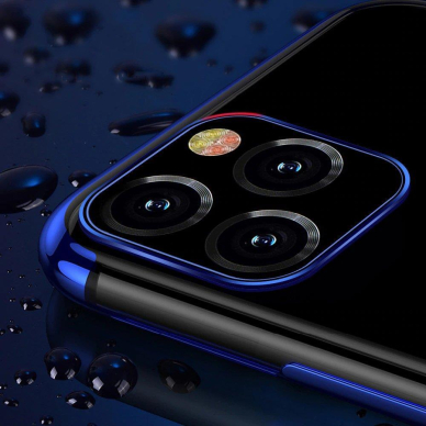 Akcija! Iphone 13 Pro Dėklas su spalvotu kraštu TPU Electroplating  Mėlynas 4