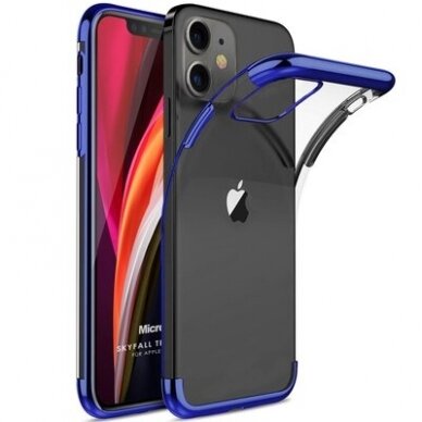 Dėklas su spalvotu kraštu TPU Electroplating iPhone 13 Pro Mėlynas