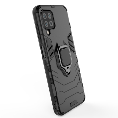 Dėklas su Žiedu Ring Armor Case Kickstand Tough Rugged Cover Samsung Galaxy A22 4G Juodas 4