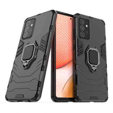 Samsung Galaxy A72 Dėklas su žiedu Ring Armor Case 4G Juodas