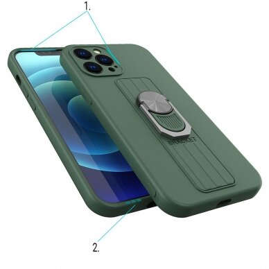 Dėklas su žiedu Ring Case silicone iPhone 11 Pro Max Rudas 2