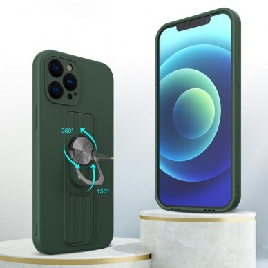 Iphone Xs Max Dėklas su žiedu Ring Case silicone Rožinis 2