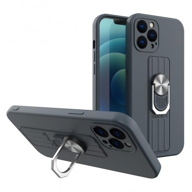 Samsung Galaxy A72 Dėklas su žiedu Ring Case silicone 4G Tamsiai mėlynas 2