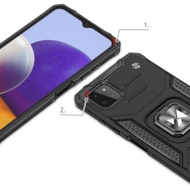 Dėklas su Žiedu Wozinsky Ring Armor Case Samsung Galaxy A22 4G Juodas 2