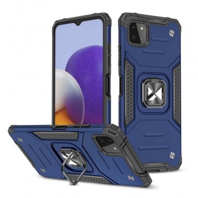 Dėklas su Žiedu Wozinsky Ring Armor Case Samsung Galaxy A22 4G Mėlynas