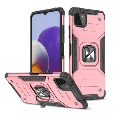 Dėklas su Žiedu Wozinsky Ring Armor Case Samsung Galaxy A22 4G Rožinis