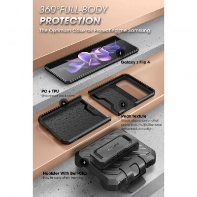 DĖKLAS Supcase UNICORN BEETLE PRO SAMSUNG GALAXY Z FLIP 4 JUODAS 5