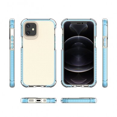 Dėklas Sutvirtintais Kampais Spring Armor clear TPU iPhone 12 mini Mėlynais Kraštais 1