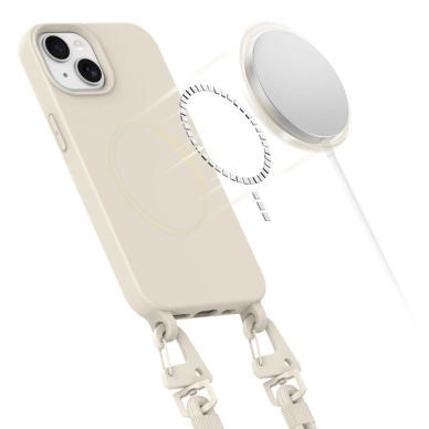 Dėklas Tech-Protect MagNecklace MagSafe iPhone 15 - Smėlinis 2