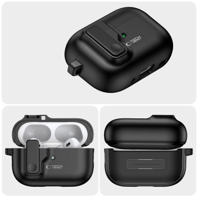 Dėklas Tech-Protect Slim Hook  Carabiner for Apple AirPods Pro 1 / 2 - Juodas 3