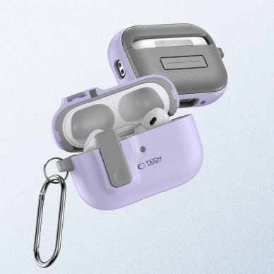 Dėklas Tech-Protect Slim Hook  Carabiner for Apple AirPods Pro 1 / 2 - Purple 2