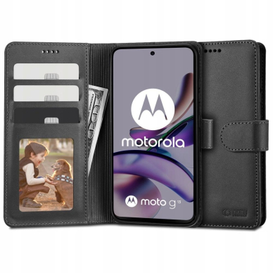 Dėklas Tech-Protect Wallet  Motorola Moto G13 / G23 / G53 5G - Juodas