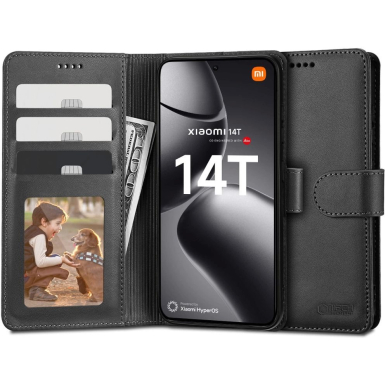 Dėklas Tech-Protect Wallet  Xiaomi 14T - Juodas