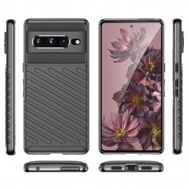 Dėklas Thunder Case flexible Google Pixel 7 Pro Juodas 6