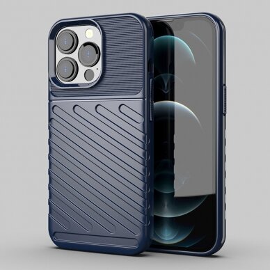 Dėklas Thunder Case Flexible iPhone 13 Pro mėlynas 2