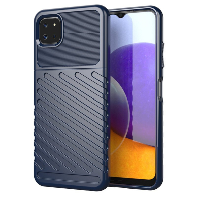 Samsung Galaxy A22 Dėklas Thunder Case Flexible Tough Rugged Cover TPU 5G Mėlynas