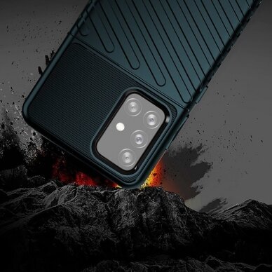 Samsung Galaxy A72 Dėklas Thunder Case Flexible Tough Rugged Cover TPU Tamsiai žalias 2