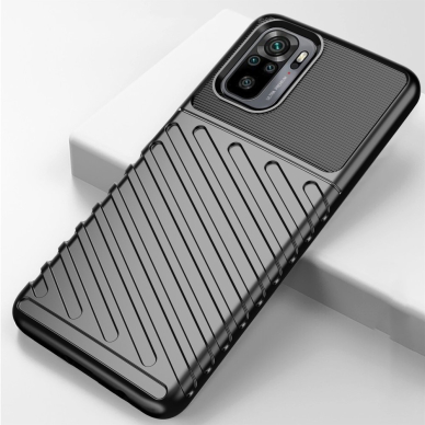 Akcija! Dėklas Thunder Case Flexible Tough Rugged Cover TPU Xiaomi Redmi Note 10 / Redmi Note 10S Tamsiai mėlynas  11