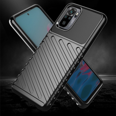 Akcija! Dėklas Thunder Case Flexible Tough Rugged Cover TPU Xiaomi Redmi Note 10 / Redmi Note 10S Tamsiai mėlynas  2