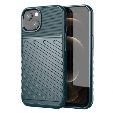 Dėklas Thunder Case Flexible Tough Rugged iPhone 13 Žalias