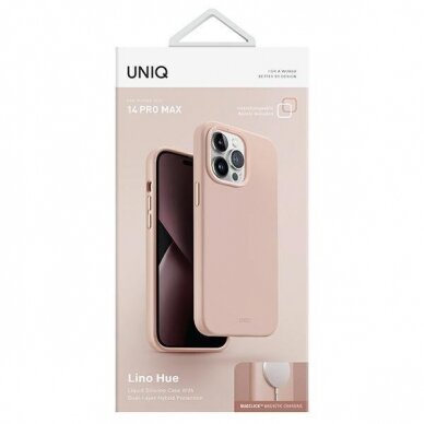 Dėklas Uniq case Lino Hue iPhone 14 Pro Max Rožinis 6