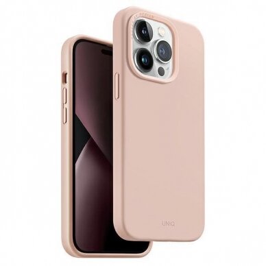 Dėklas Uniq case Lino Hue iPhone 14 Pro Max Rožinis