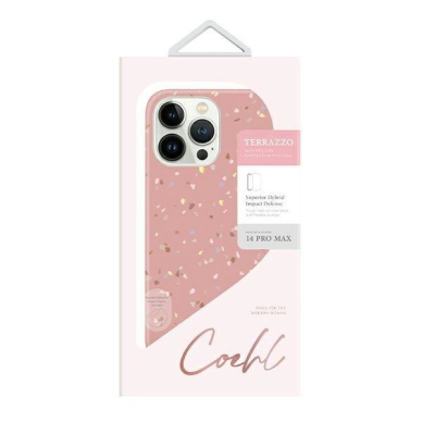 Dėklas UNIQ etui Coehl Terrazzo iPhone 14 Pro Max Rožinis 4