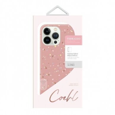 Dėklas UNIQ etui Coehl Terrazzo iPhone 14 Pro Rožinis 4