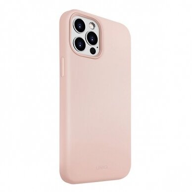 Dėklas UNIQ etui Lino Hue iPhone 12 Pro Max Antimicrobial - Matinis Rožinis UGLX912 1