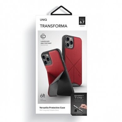 Dėklas UNIQ etui Transforma iPhone 12 Pro Max - Raudonas UGLX912 6