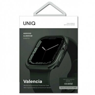 Dėklas Uniq etui Valencia Apple Watch Series 4/5/6/7/8/9/SE 45/44mm. žalias 2