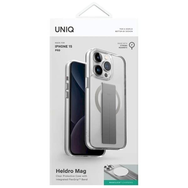 Dėklas UNIQ Heldro Mag iPhone 15 Pro 6.1" Magclick Charging Permatomas 1