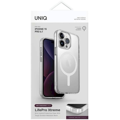 Dėklas Uniq LifePro Xtreme iPhone 15 Pro 6.1  case Magclick Charging Permatomas 5