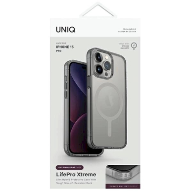 Dėklas Uniq LifePro Xtreme Magclick ChargingiPhone 15 Pro - Pilkas 5