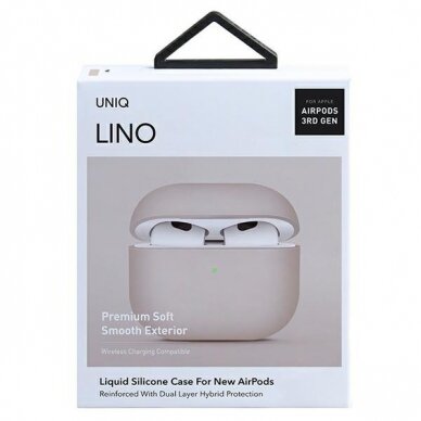 Dėklas UNIQ Lino AirPods 3 Rožinis 6